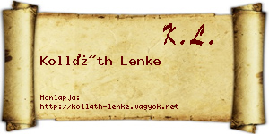 Kolláth Lenke névjegykártya